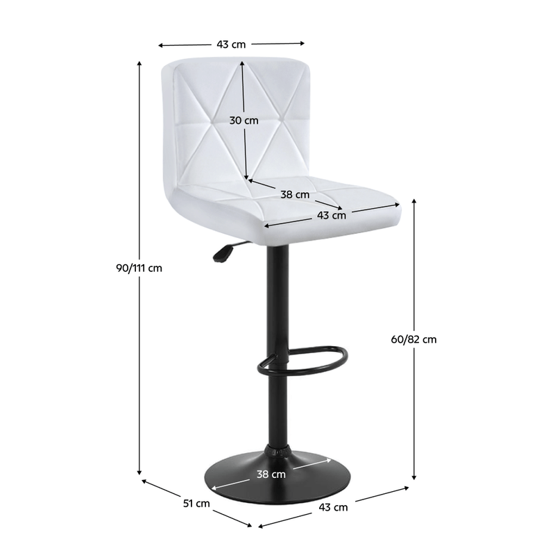 Casa si Gradina - Mobilier - Scaune si fotolii - Scaune - Scaun de bar, piele ecologica alb/negru, SELEST - Infinity.ro