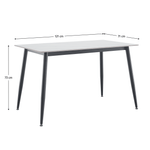 Casa si Gradina - Mobilier - Mese si birouri - Mese bucatarie si dining - Masa de sufragerie, marmura alba/neagra, 121x71 cm, FLORENC TIP 1 - Infinity.ro