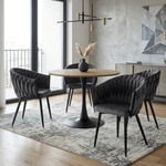 Casa si Gradina - Mobilier - Scaune si fotolii - Scaune - Scaun de bucatarie, gri inchis tesatura velvet/negru, BLER - Infinity.ro