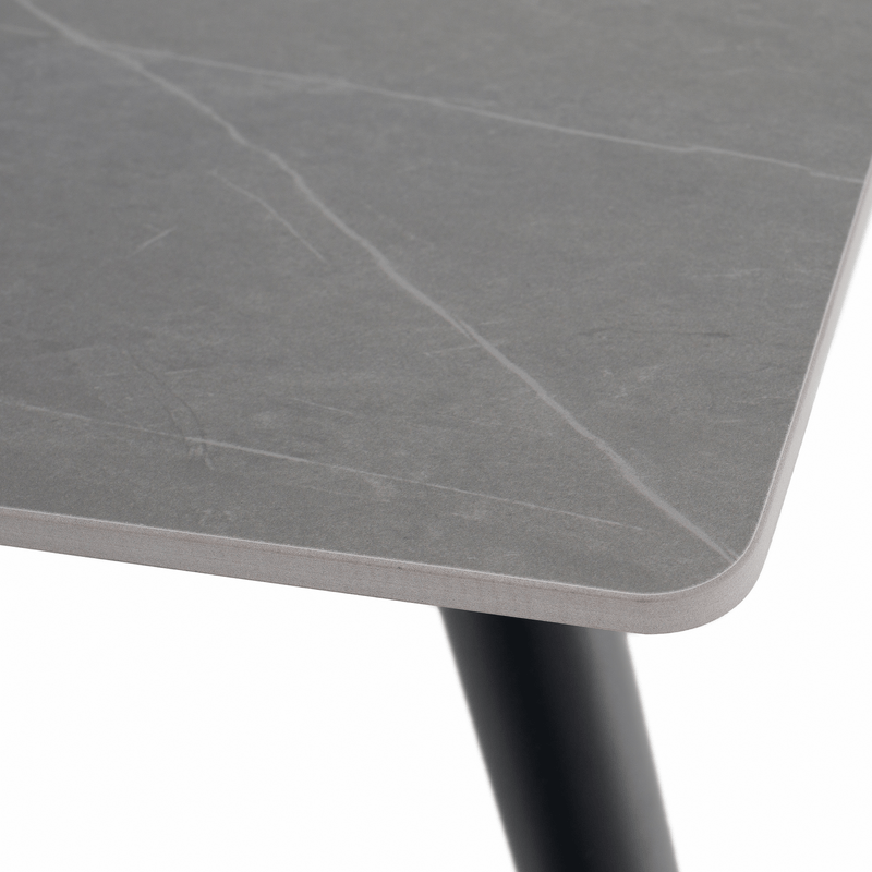 Casa si Gradina - Mobilier - Mese si birouri - Mese bucatarie si dining - Masa de sufragerie, gri marmura/neagra, 121x71 cm, FLORENC TIP 1 - Infinity.ro