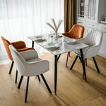 Casa si Gradina - Mobilier - Mese si birouri - Mese bucatarie si dining - Masa de sufragerie, marmura alba/neagra, 121x71 cm, FLORENC TIP 1 - Infinity.ro