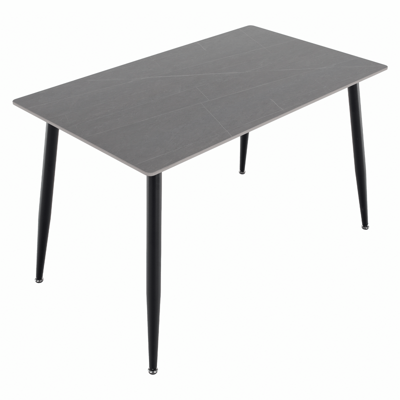 Casa si Gradina - Mobilier - Mese si birouri - Mese bucatarie si dining - Masa de sufragerie, gri marmura/neagra, 121x71 cm, FLORENC TIP 1 - Infinity.ro