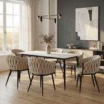 Casa si Gradina - Mobilier - Mese si birouri - Mese bucatarie si dining - Masa de sufragerie, marmura alba/neagra, 160x80 cm, FLORENC TIP 2 - Infinity.ro