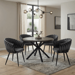 Casa si Gradina - Mobilier - Scaune si fotolii - Scaune - Scaun de bucatarie, gri inchis tesatura velvet/negru, BLER - Infinity.ro