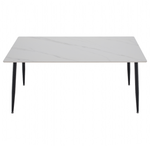 Casa si Gradina - Mobilier - Mese si birouri - Mese bucatarie si dining - Masa de sufragerie, marmura alba/neagra, 160x80 cm, FLORENC TIP 2 - Infinity.ro