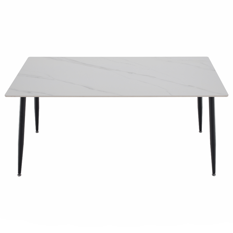 Casa si Gradina - Mobilier - Mese si birouri - Mese bucatarie si dining - Masa de sufragerie, marmura alba/neagra, 160x80 cm, FLORENC TIP 2 - Infinity.ro