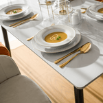 Casa si Gradina - Mobilier - Mese si birouri - Mese bucatarie si dining - Masa de sufragerie, marmura alba/neagra, 121x71 cm, FLORENC TIP 1 - Infinity.ro