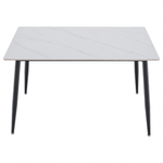 Casa si Gradina - Mobilier - Mese si birouri - Mese bucatarie si dining - Masa de sufragerie, marmura alba/neagra, 121x71 cm, FLORENC TIP 1 - Infinity.ro