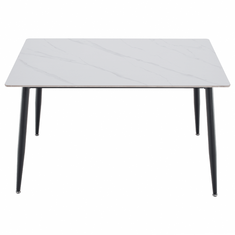 Casa si Gradina - Mobilier - Mese si birouri - Mese bucatarie si dining - Masa de sufragerie, marmura alba/neagra, 121x71 cm, FLORENC TIP 1 - Infinity.ro