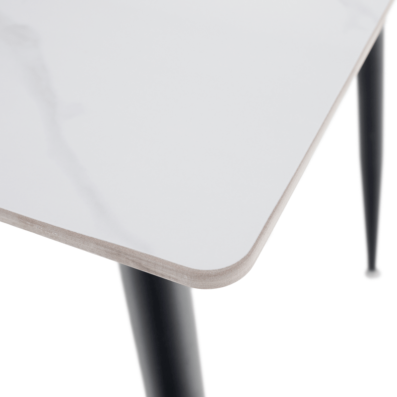 Casa si Gradina - Mobilier - Mese si birouri - Mese bucatarie si dining - Masa de sufragerie, marmura alba/neagra, 121x71 cm, FLORENC TIP 1 - Infinity.ro