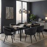 Casa si Gradina - Mobilier - Scaune si fotolii - Scaune - Scaun de bucatarie, gri inchis tesatura velvet/negru, BLER - Infinity.ro