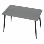Casa si Gradina - Mobilier - Mese si birouri - Mese bucatarie si dining - Masa de sufragerie, gri marmura/neagra, 121x71 cm, FLORENC TIP 1 - Infinity.ro