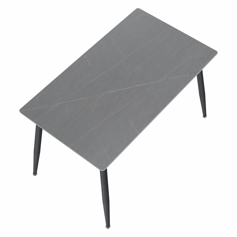 Casa si Gradina - Mobilier - Mese si birouri - Mese bucatarie si dining - Masa de sufragerie, gri marmura/neagra, 121x71 cm, FLORENC TIP 1 - Infinity.ro