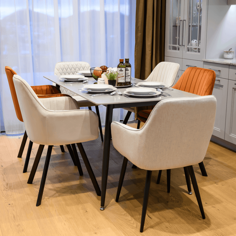 Casa si Gradina - Mobilier - Mese si birouri - Mese bucatarie si dining - Masa de sufragerie, marmura gri/neagra, 160x80 cm, FLORENC TIP 2 - Infinity.ro