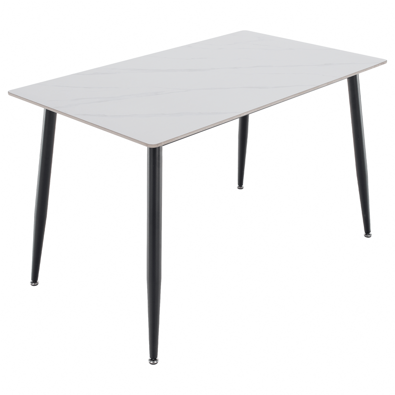 Casa si Gradina - Mobilier - Mese si birouri - Mese bucatarie si dining - Masa de sufragerie, marmura alba/neagra, 121x71 cm, FLORENC TIP 1 - Infinity.ro