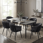 Casa si Gradina - Mobilier - Scaune si fotolii - Scaune - Scaun de bucatarie, gri inchis tesatura velvet/negru, BLER - Infinity.ro