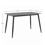 Casa si Gradina - Mobilier - Mese si birouri - Mese bucatarie si dining - Masa de sufragerie, gri marmura/neagra, 121x71 cm, FLORENC TIP 1 - Infinity.ro
