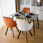 Casa si Gradina - Mobilier - Mese si birouri - Mese bucatarie si dining - Masa de sufragerie, gri marmura/neagra, 121x71 cm, FLORENC TIP 1 - Infinity.ro