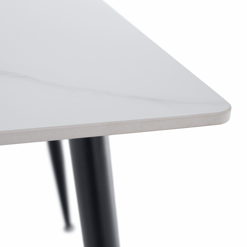 Casa si Gradina - Mobilier - Mese si birouri - Mese bucatarie si dining - Masa de sufragerie, marmura alba/neagra, 121x71 cm, FLORENC TIP 1 - Infinity.ro