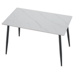 Casa si Gradina - Mobilier - Mese si birouri - Mese bucatarie si dining - Masa de sufragerie, marmura alba/neagra, 121x71 cm, FLORENC TIP 1 - Infinity.ro