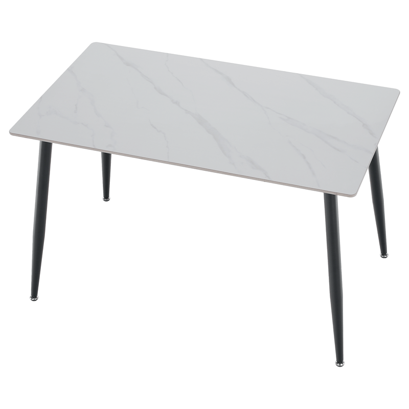 Casa si Gradina - Mobilier - Mese si birouri - Mese bucatarie si dining - Masa de sufragerie, marmura alba/neagra, 121x71 cm, FLORENC TIP 1 - Infinity.ro