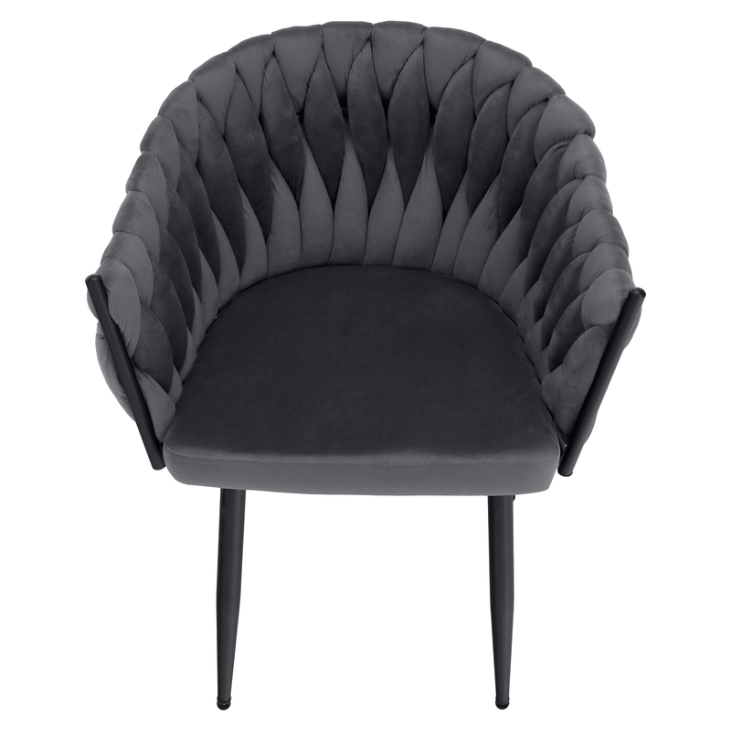 Casa si Gradina - Mobilier - Scaune si fotolii - Scaune - Scaun de bucatarie, gri inchis tesatura velvet/negru, BLER - Infinity.ro