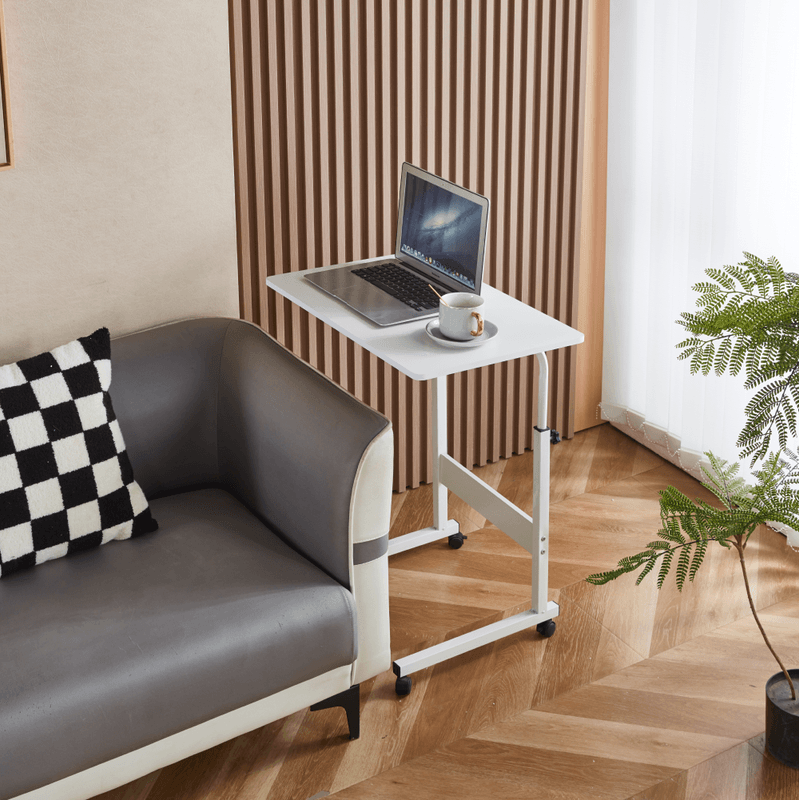 Casa si Gradina - Mobilier - Mobilier copii - Mobilier camera copiilor - Reglabil masa PC cu roti, alba, JUSTUS - Infinity.ro