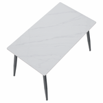 Casa si Gradina - Mobilier - Mese si birouri - Mese bucatarie si dining - Masa de sufragerie, marmura alba/neagra, 121x71 cm, FLORENC TIP 1 - Infinity.ro