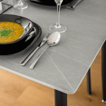 Casa si Gradina - Mobilier - Mese si birouri - Mese bucatarie si dining - Masa de sufragerie, gri marmura/neagra, 121x71 cm, FLORENC TIP 1 - Infinity.ro