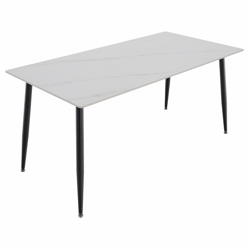 Casa si Gradina - Mobilier - Mese si birouri - Mese bucatarie si dining - Masa de sufragerie, marmura alba/neagra, 160x80 cm, FLORENC TIP 2 - Infinity.ro