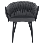 Casa si Gradina - Mobilier - Scaune si fotolii - Scaune - Scaun de bucatarie, gri inchis tesatura velvet/negru, BLER - Infinity.ro