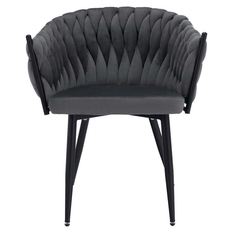 Casa si Gradina - Mobilier - Scaune si fotolii - Scaune - Scaun de bucatarie, gri inchis tesatura velvet/negru, BLER - Infinity.ro