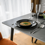 Casa si Gradina - Mobilier - Mese si birouri - Mese bucatarie si dining - Masa de sufragerie, gri marmura/neagra, 121x71 cm, FLORENC TIP 1 - Infinity.ro
