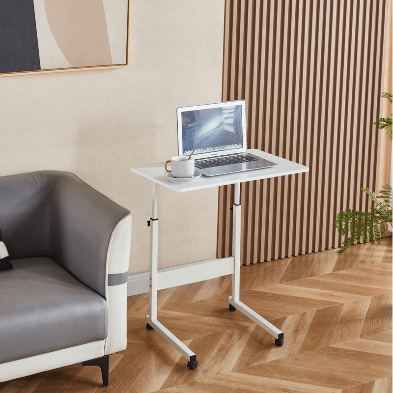 Casa si Gradina - Mobilier - Mobilier copii - Mobilier camera copiilor - Reglabil masa PC cu roti, alba, JUSTUS - Infinity.ro