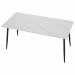 Casa si Gradina - Mobilier - Mese si birouri - Mese bucatarie si dining - Masa de sufragerie, marmura alba/neagra, 160x80 cm, FLORENC TIP 2 - Infinity.ro