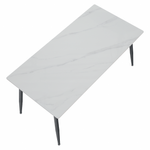Casa si Gradina - Mobilier - Mese si birouri - Mese bucatarie si dining - Masa de sufragerie, marmura alba/neagra, 160x80 cm, FLORENC TIP 2 - Infinity.ro