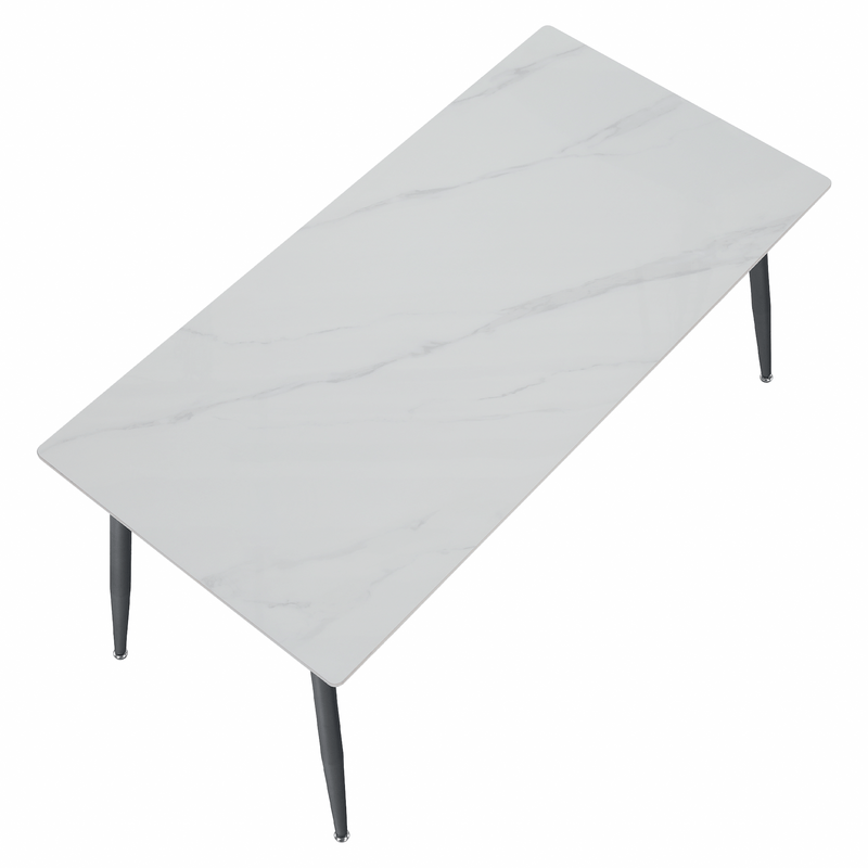 Casa si Gradina - Mobilier - Mese si birouri - Mese bucatarie si dining - Masa de sufragerie, marmura alba/neagra, 160x80 cm, FLORENC TIP 2 - Infinity.ro