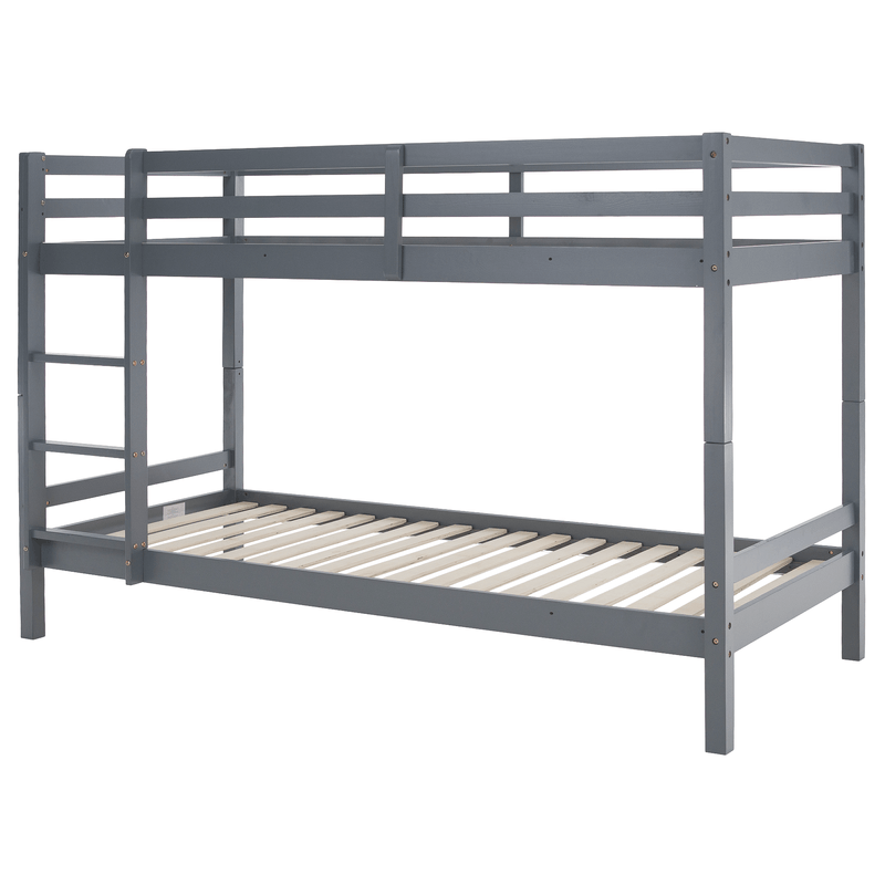Casa si Gradina - Mobilier - Mobilier copii - Patuturi copii - Pat supraetajat, 90x200, lemn masiv, gri, INEZA - Infinity.ro
