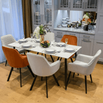 Casa si Gradina - Mobilier - Mese si birouri - Mese bucatarie si dining - Masa de sufragerie, marmura alba/neagra, 160x80 cm, FLORENC TIP 2 - Infinity.ro