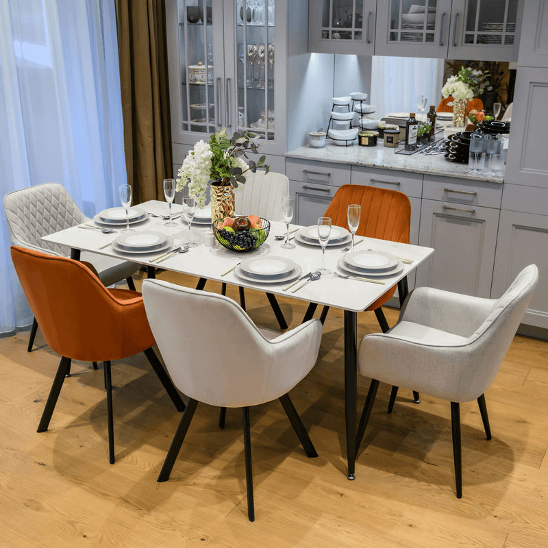 Casa si Gradina - Mobilier - Mese si birouri - Mese bucatarie si dining - Masa de sufragerie, marmura alba/neagra, 160x80 cm, FLORENC TIP 2 - Infinity.ro