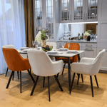 Casa si Gradina - Mobilier - Mese si birouri - Mese bucatarie si dining - Masa de sufragerie, marmura alba/neagra, 160x80 cm, FLORENC TIP 2 - Infinity.ro
