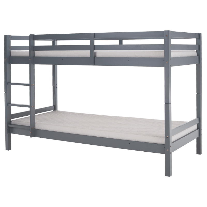 Casa si Gradina - Mobilier - Mobilier copii - Patuturi copii - Pat supraetajat, 90x200, lemn masiv, gri, INEZA - Infinity.ro