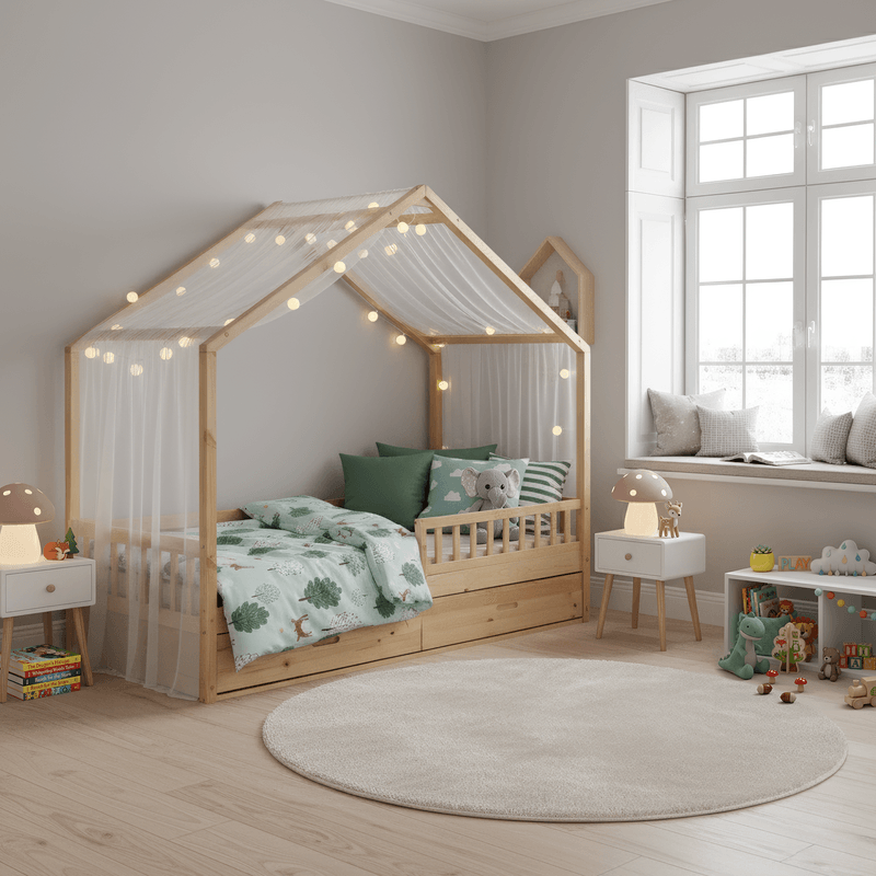 Casa si Gradina - Mobilier - Mobilier copii - Patuturi copii - Pat Montessori, 90x200, natural, masiv, BIANKA - Infinity.ro