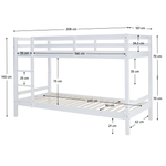 Casa si Gradina - Mobilier - Mobilier copii - Patuturi copii - Pat supraetajat, 90x200, lemn masiv, alb, INEZA - Infinity.ro