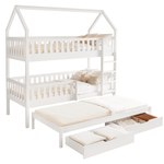 Casa si Gradina - Mobilier - Mobilier copii - Patuturi copii - Pat supraetajat Montessori cu pat suplimentar, alb, VENITA TYP 1 - Infinity.ro