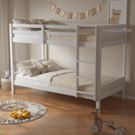 Casa si Gradina - Mobilier - Mobilier copii - Patuturi copii - Pat supraetajat, 90x200, lemn masiv, alb, INEZA - Infinity.ro