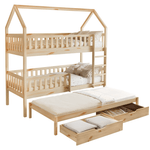 Casa si Gradina - Mobilier - Mobilier copii - Patuturi copii - Pat supraetajat Montessori cu pat suplimentar, natural, VENITA TYP 1 - Infinity.ro