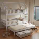 Casa si Gradina - Mobilier - Mobilier copii - Patuturi copii - Pat supraetajat Montessori cu pat suplimentar, alb, VENITA TYP 1 - Infinity.ro