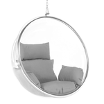 Casa si Gradina - Gradina si terasa - Balansoare si hamace - Balansoare - Scaun suspendat, transparent/argint/ gri, BUBBLE NEW TIP 1 - Infinity.ro