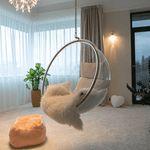 Casa si Gradina - Gradina si terasa - Balansoare si hamace - Balansoare - Scaun suspendat, transparent/ auriu/ alb, BUBBLE NEW TIP 1 - Infinity.ro